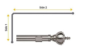 Speedy 35mm Vienna 2 Sided Bay Window Curtain Pole Satin Silver - Thumbnail 1