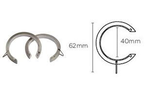 Speedy 28mm Sphere 5 Sided Bay Window Ceiling Fixed Curtain Pole Satin Silver - Thumbnail 4
