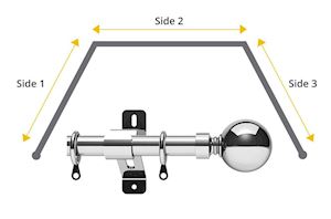 Swish 28mm Belgravia 3 Sided Bay Window Pole Chrome