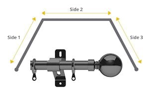 Swish 28mm Belgravia 3 Sided Bay Window Pole Graphite