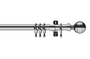 Swish 28mm Elements Lexington Satin Steel Metal Curtain Pole