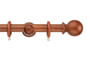 Swish 28mm Naturals Ball Chestnut Wooden Curtain Pole - Thumbnail 1