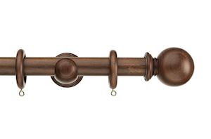Swish 28mm Naturals Ball Dark Walnut Wooden Curtain Pole