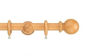 Swish 28mm Naturals Ball Natural Oak Wooden Curtain Pole - Thumbnail 1