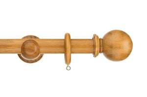 Swish 35mm Naturals Ball Aged Oak Wooden Curtain Pole - Thumbnail 1