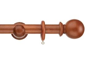 Swish 35mm Naturals Ball Chestnut Wooden Curtain Pole - Thumbnail 1