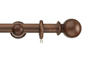 Swish 35mm Naturals Ball Dark Walnut Wooden Curtain Pole - Thumbnail 1