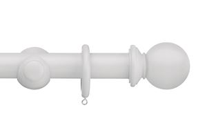 Swish 35mm Romantica Paper White Ball Wooden Curtain Pole - Thumbnail 1