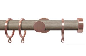 Swish Soho 28mm Chic Rose Gold Stud Metal Curtain Pole