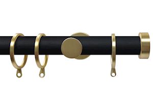 Swish Soho 28mm Vamp Brushed Gold Stud Metal Curtain Pole