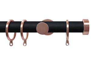 Swish Soho 28mm Vamp Rose Gold Stud Metal Curtain Pole - Thumbnail 1