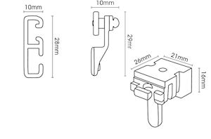 Swish Superluxe White Plastic Corded Track - Thumbnail 2