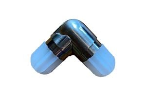 Universal 28mm Ball 3 Sided Bay Window Ceiling Fitted Curtain Pole Satin Steel - Thumbnail 2