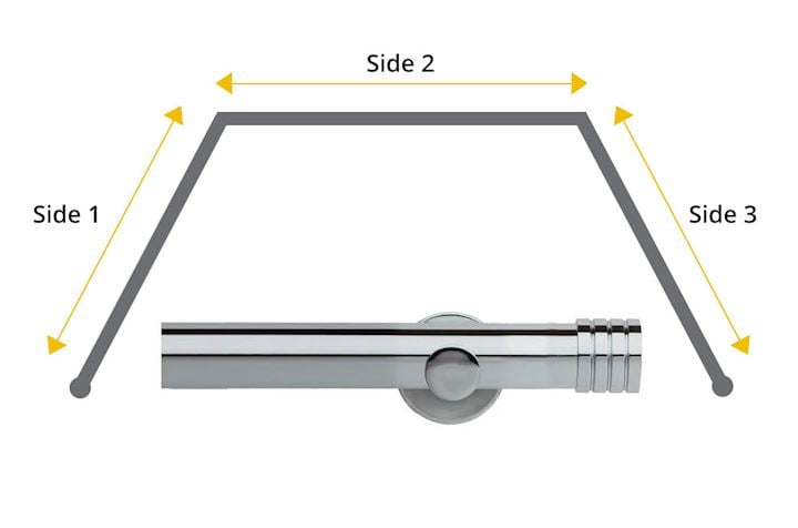Rolls Neo 35mm Stud 3 Sided Bay Window Eyelet Pole Chrome