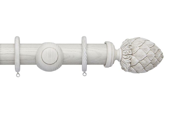 Hallis Ashbridge 45mm Parchment White Kew Wooden Curtain Pole