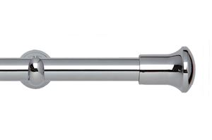 Rolls 28mm Neo Trumpet Metal Eyelet Pole Chrome