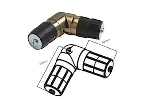 Speedy 28mm Sphere 5 Sided Bay Window Ceiling Fixed Curtain Pole Antique Brass - Thumbnail 4