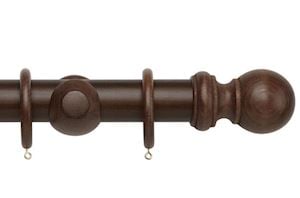 Rolls 50mm Woodline Wooden Curtain Pole Dark Oak