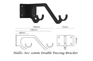 Hallis Arc 25mm Black Ball Double Curtain Pole - Thumbnail 4