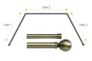 Rolls Neo 19/28mm Double Pole 3 Sided Bay Spun Brass