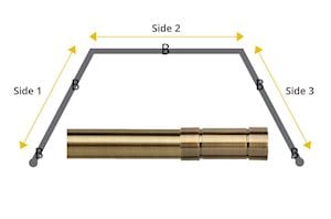 Speedy 28mm Aspect 3 Sided Bay Window Curtain Pole Antique Brass - Thumbnail 3