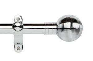 Rolls Galleria Metals 35mm Chrome Ribbed Ball Eyelet Pole