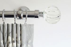 Laura Ashley 28mm Vivien Curtain Pole Chrome - Thumbnail 2