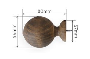 Laura Ashley Mitchell 28mm Wooden Eyelet Pole Light Chestnut - Thumbnail 4