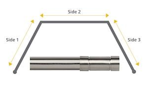 Speedy 28mm Aspect 3 Sided Bay Window Curtain Pole Satin Silver