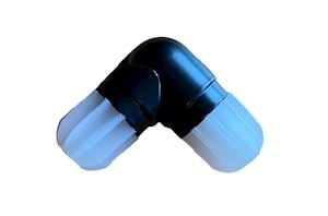 Universal 28mm 3 Sided Bay Window Ceiling Fix Pole Black - Thumbnail 2